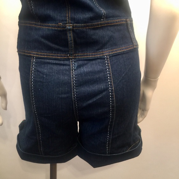 Vega. Jeans Denim Short Jumpsuit Sz M - Picture 6 of 8
